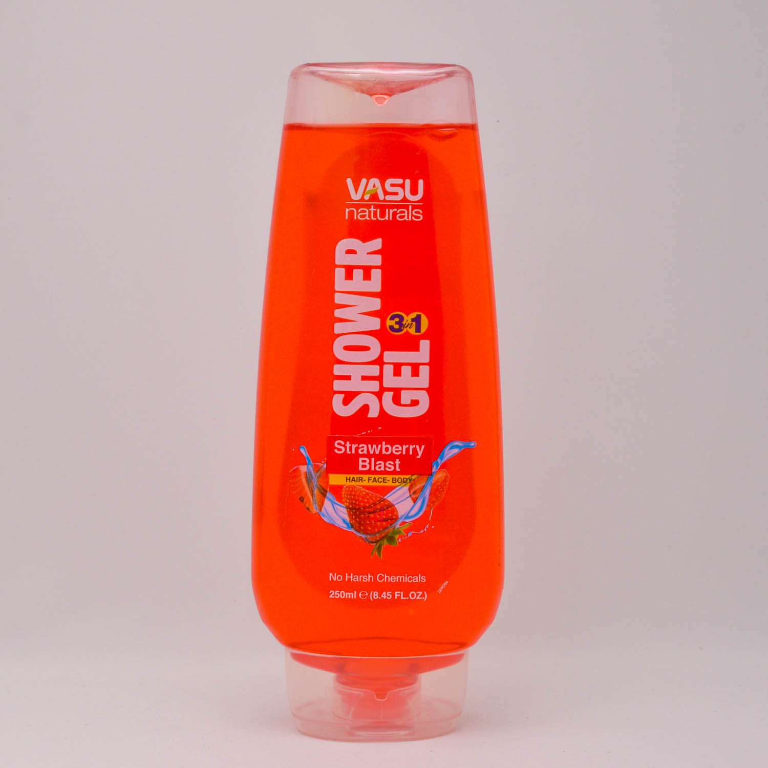 Гель для душа 3 в 1 - лицо, тело, волосы - Клубничный Взрыв | Shower Gel Strawberry Blast (Vasu) 250 мл