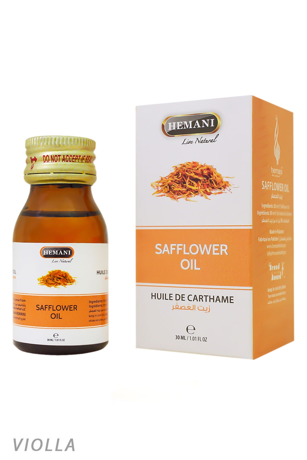 Масло цветов и семян сафлора | Safflower oil (Hemani) 30 мл