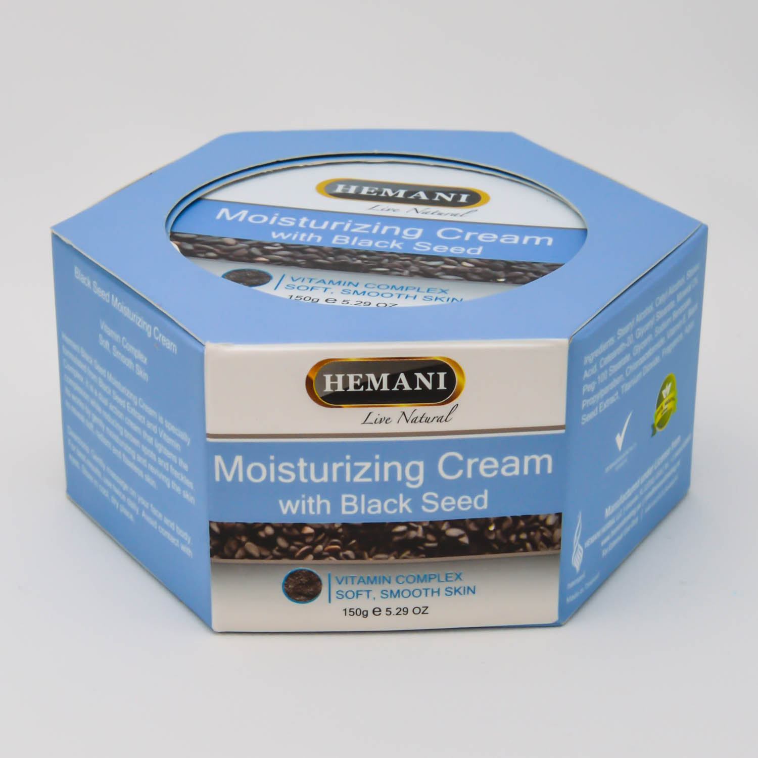 Moisturizing Cream with Black Seed | Крем увлажняющий с черным тмином (Hemani), 150 гр