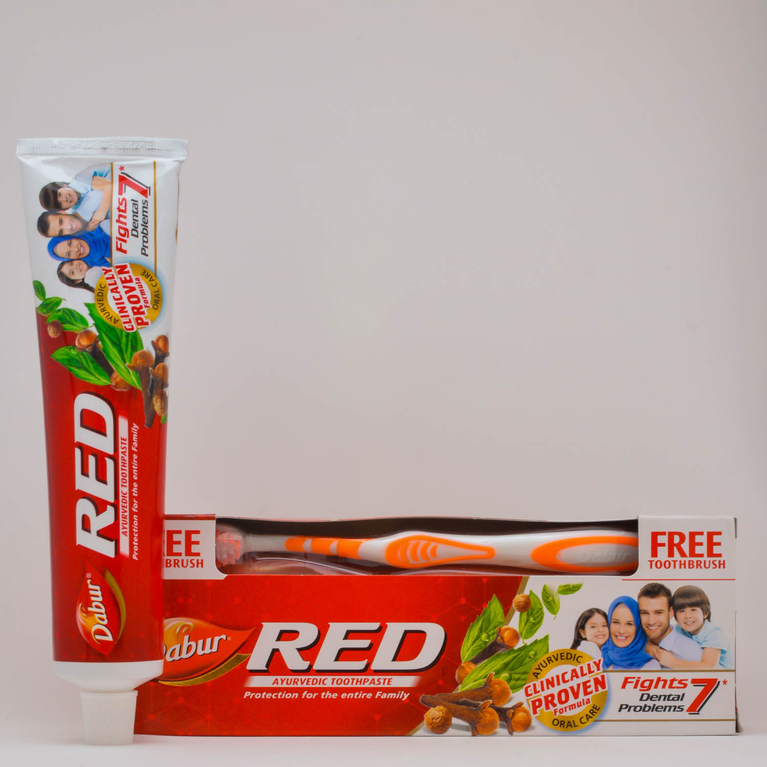 Зубная паста (красная) Дабур Ред / Dabur Red 200 г + зуб. щетка