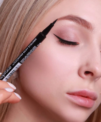 Лайнер для глаз "Supersilky Eyeliner" Topface PT615, водостойкая подводка для глаз, черная