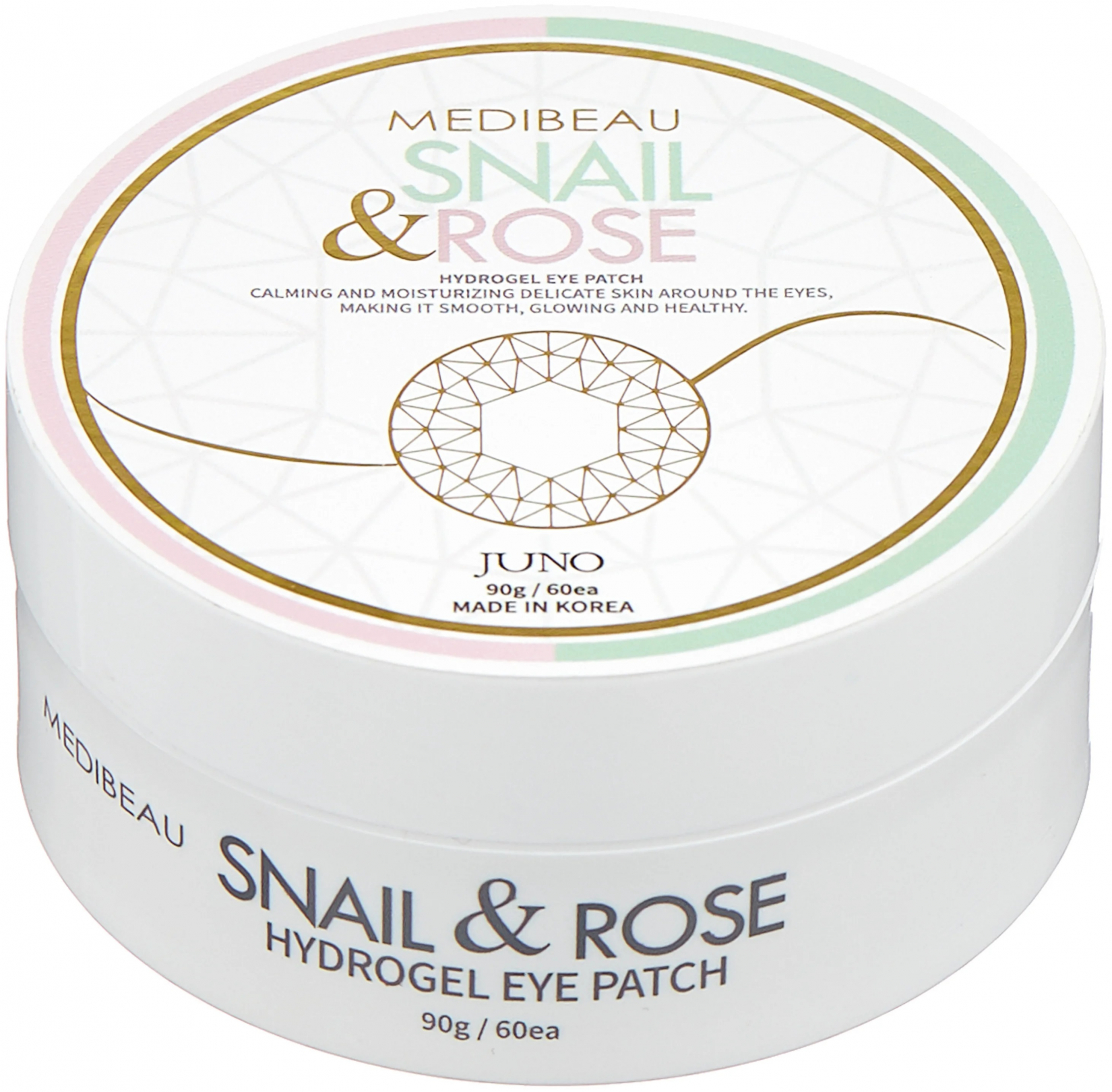 Гидрогелевые патчи для век с Муцином улитки и Розой, MEDIBEAU SNAIL & ROSE EYEPATCH, 60 шт